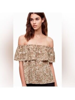 Wilfred Promener Blouse Off the Shoulder Flowy Top size XS